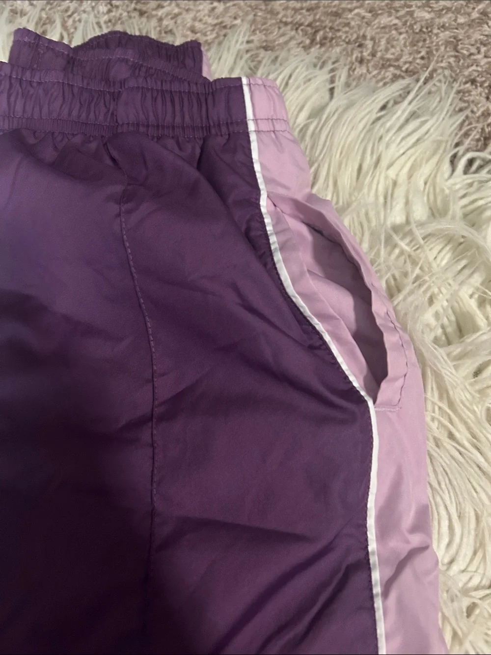 Nike Kids 10/12 girls Purple retro style Windbreaker Jacket and Track Pants Set - Picture 5 of 7